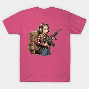 The Little Girl and a Toy Gun T-Shirt